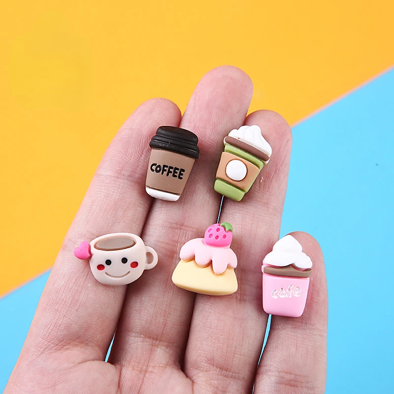 Christmas Craft Embellishment - 10pcs Cartoon Kawaii Resin Coffee Diy