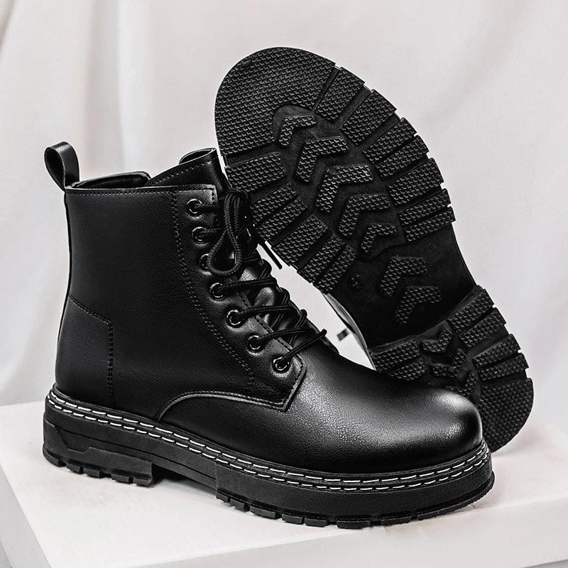 Men's 4-Season Black Patent Le - Guipure Lace Panel recension och pris