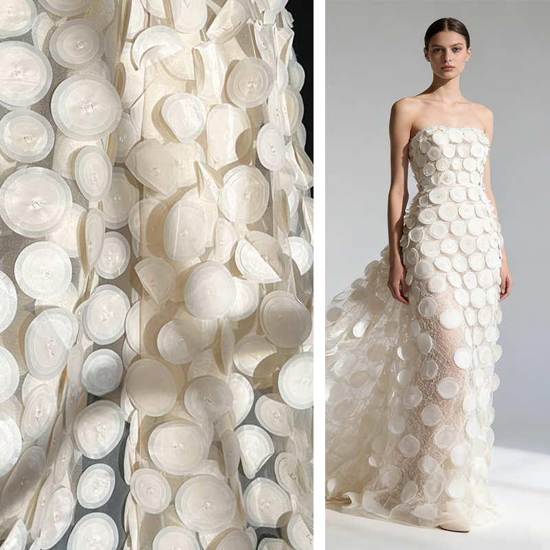 3D Multilayer Circular Cut Per - Crystal Mesh Fabric recension och pris