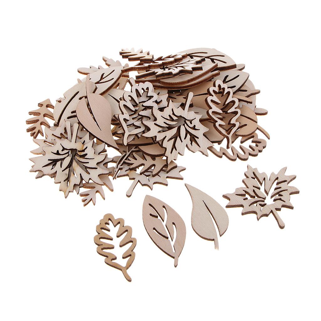 50 Pieces Wooden Leaves Embell - Christmas Craft Embellishment recension och pris