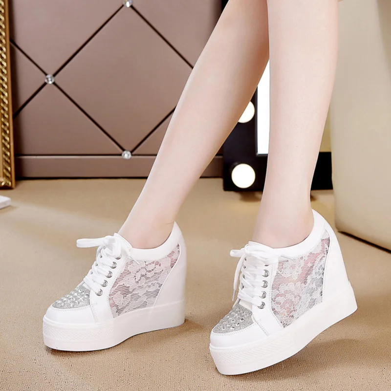 Fashion Sneakers Women Platfor - Crystal Mesh Fabric recension och pris