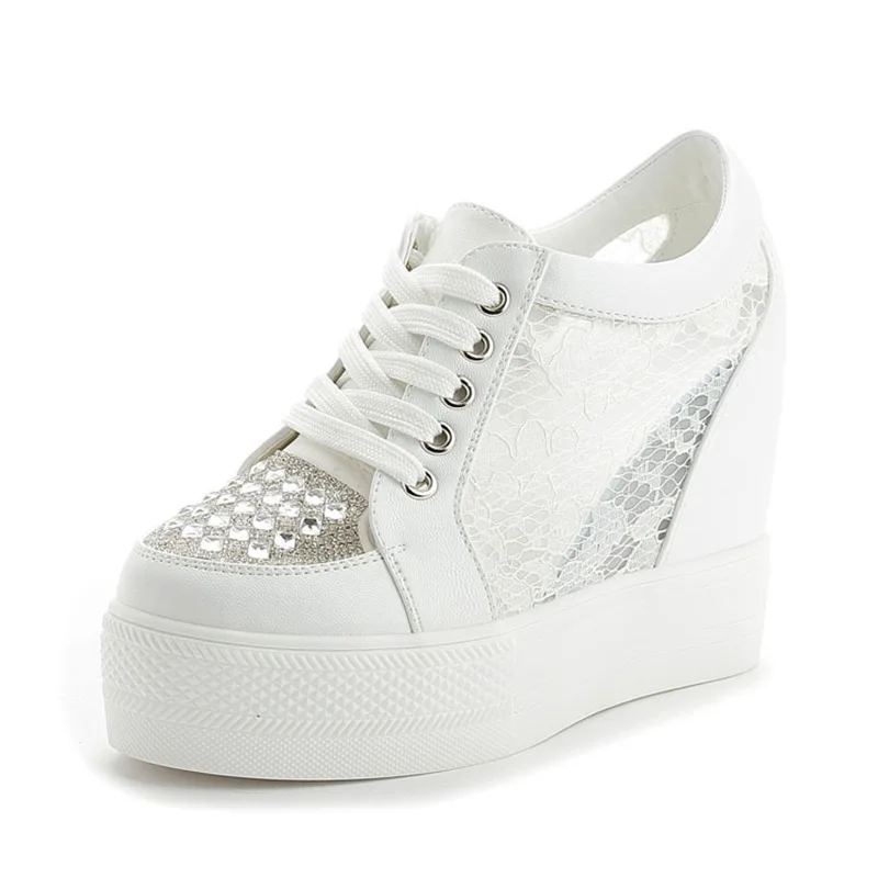 Fashion Sneakers Women Platfor - Crystal Mesh Fabric recension och pris