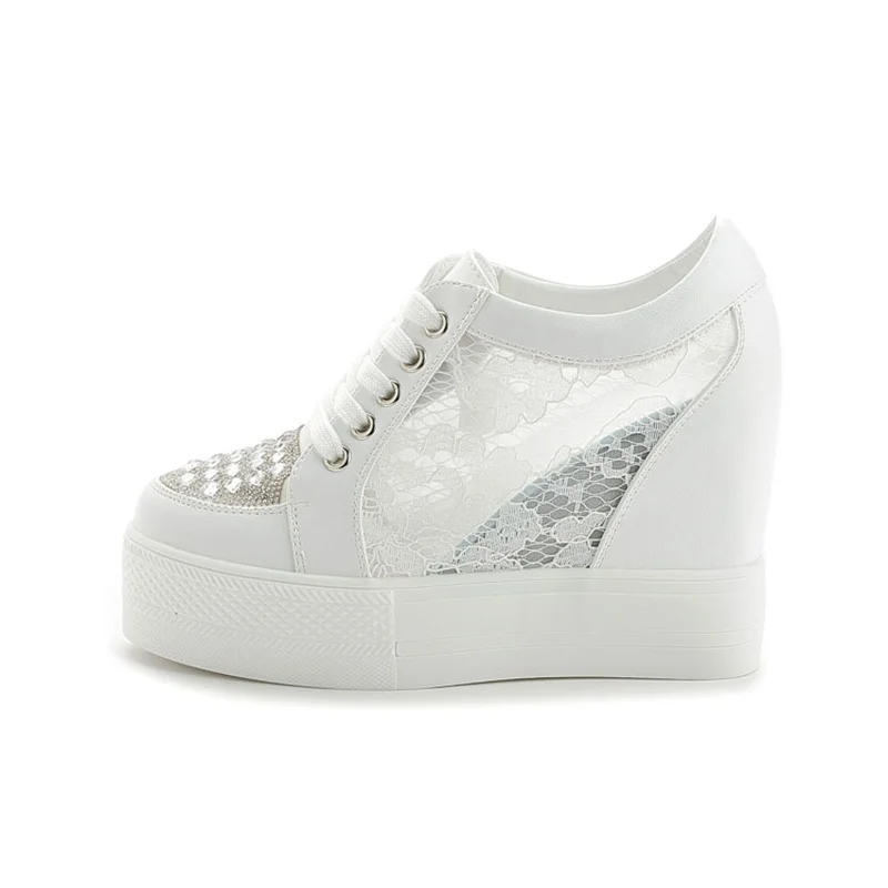 Fashion Sneakers Women Platfor - Crystal Mesh Fabric recension och pris