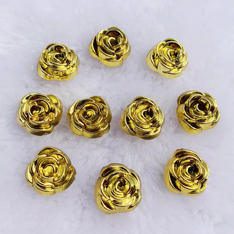 40pcs 14mm Gold Rose Flowers R - Embellishment Glue Craft recension och pris