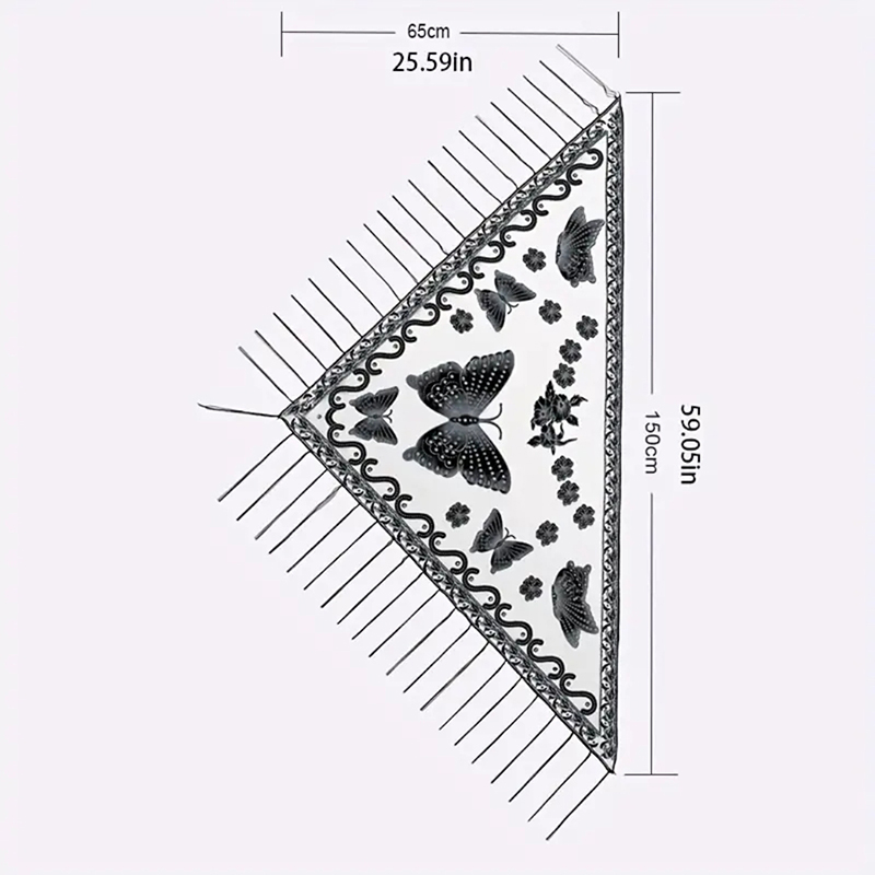 Fashion Triangle Scarf Butterf - Tassel Fringe Trim recension och pris