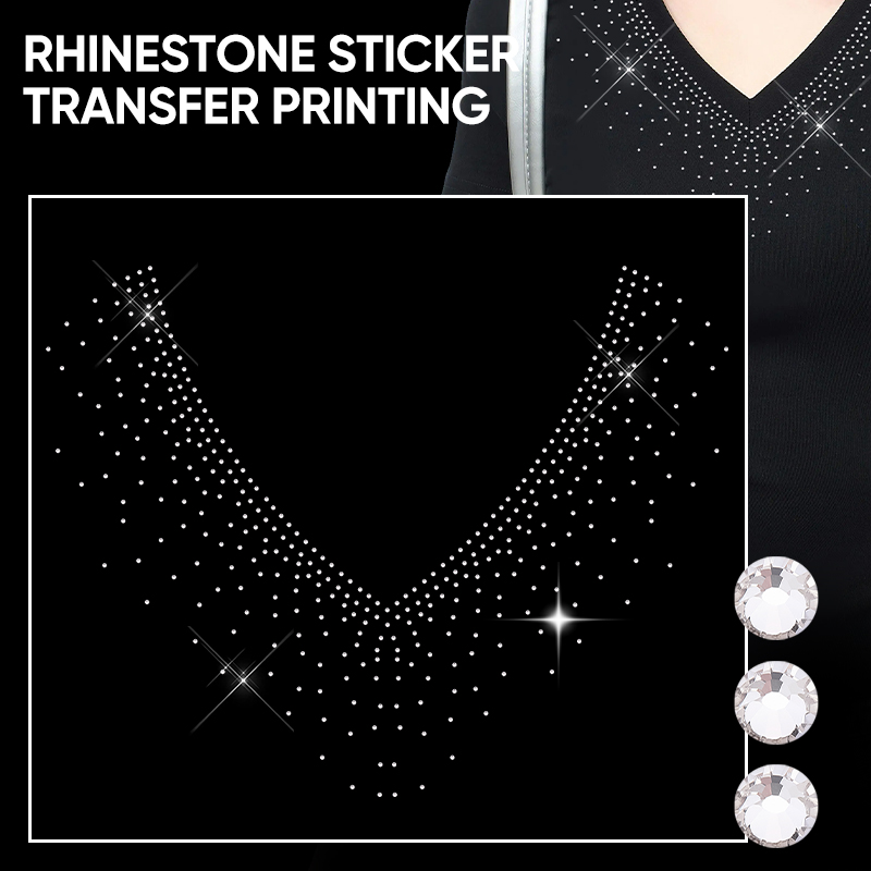 QIAO 1/2/4/6Pcs V-Neck Glitter - Hotfix Rhinestone Sheet recension och pris