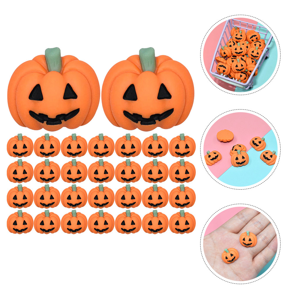 50Pcs Mini Resin Pumpkin Charm - Craft Embellishment recension och pris