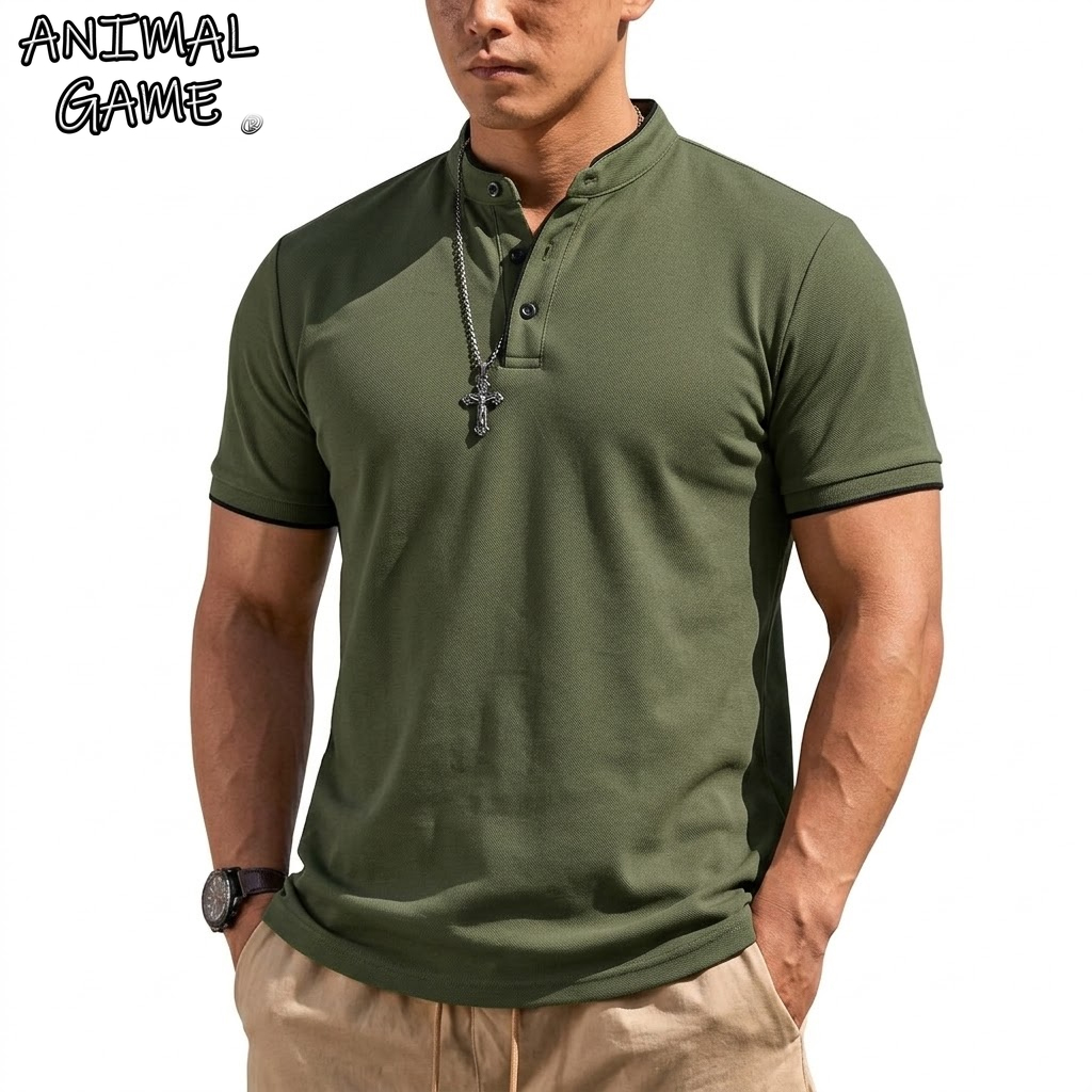 Summer Short Sleeve Henley Shi - Embellish Knit recension och pris