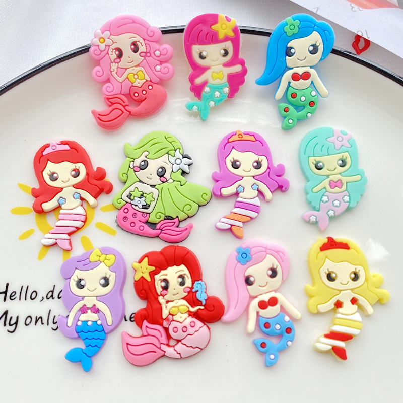 10pcs New Cute Cartoon Mermaid - Embellishment Glue Craft recension och pris
