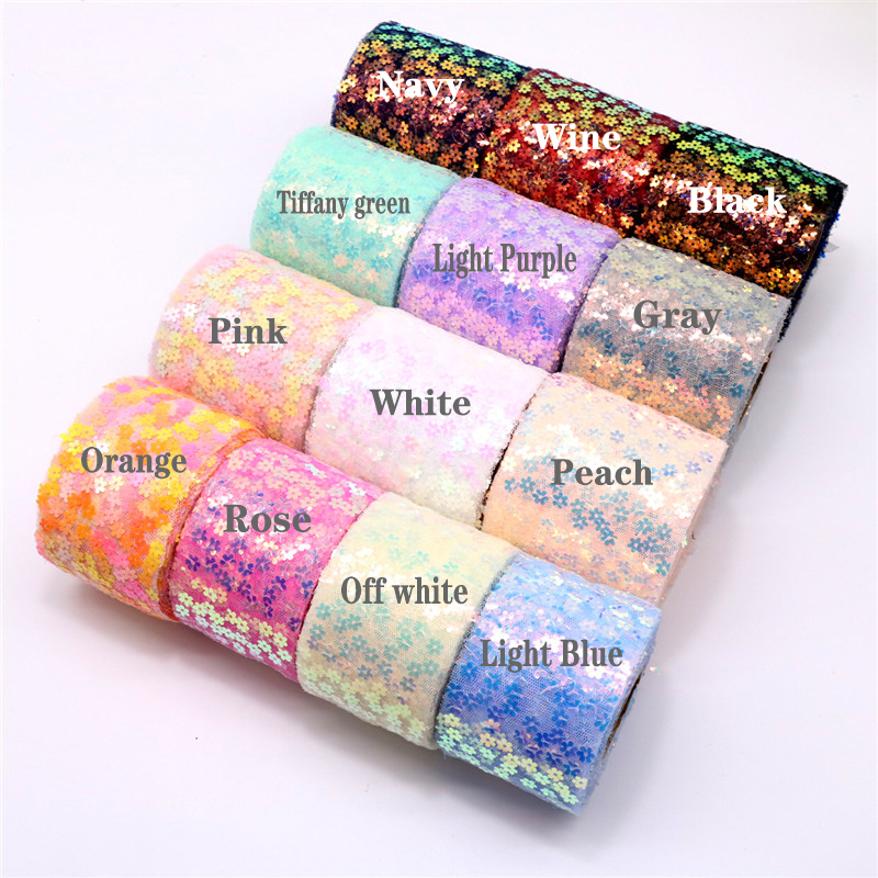 8cm 10cm 10 Yards Glitter Sequ - Organza Ribbon Spool recension och pris